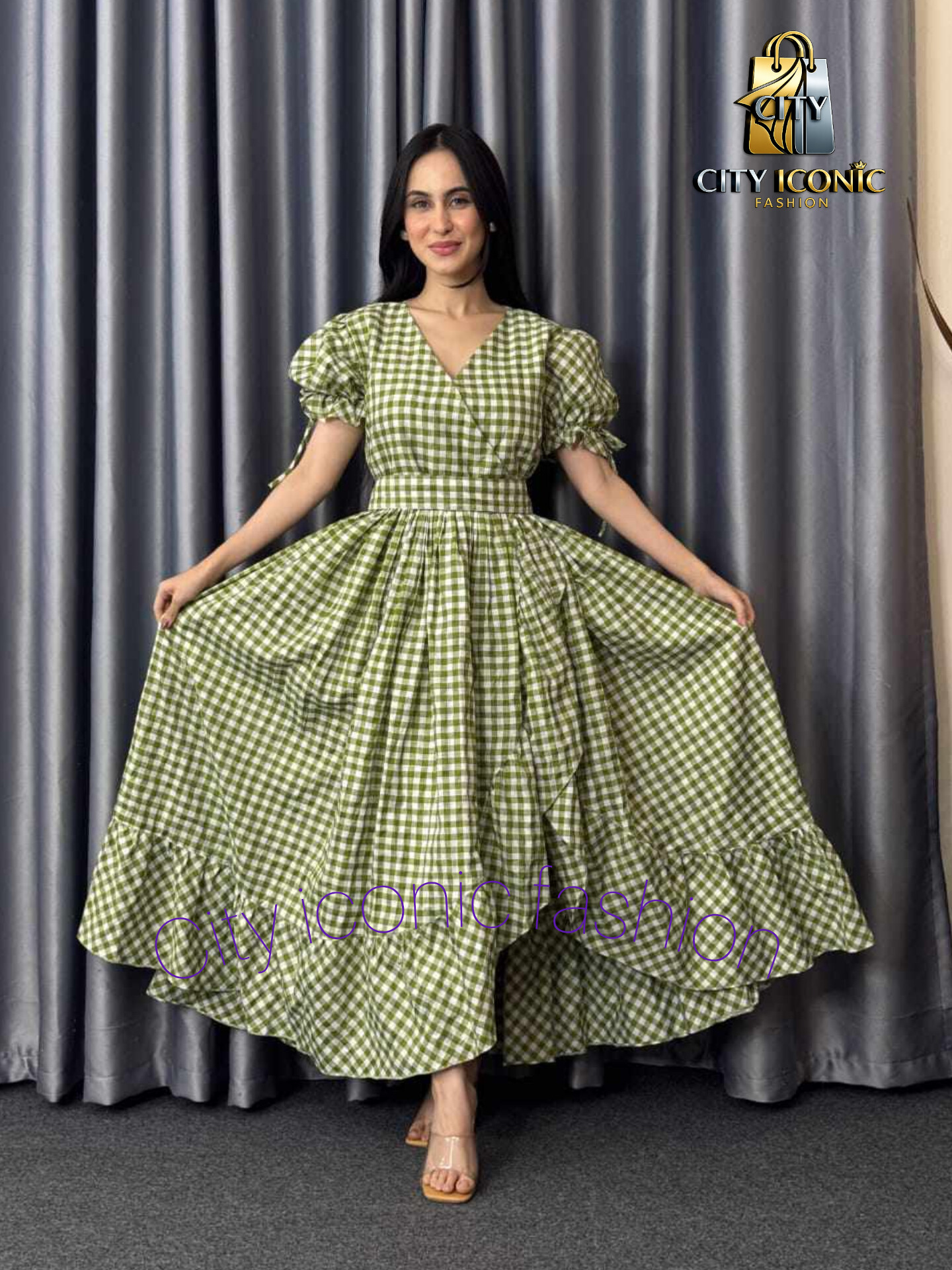 Half Sleeve Ruffle Dress (Lemon)